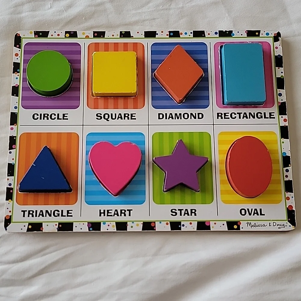 Melissa & Doug Shapes And Colors Puzzle, 8 chunky Pieces